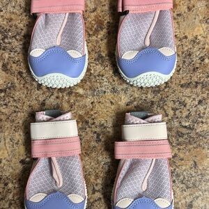 Pink and Blue Dog Shoes